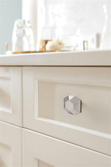 AMEROCK St. Vincent 1-5/8" Length Geometric Cabinet Knob in Satin Nickel