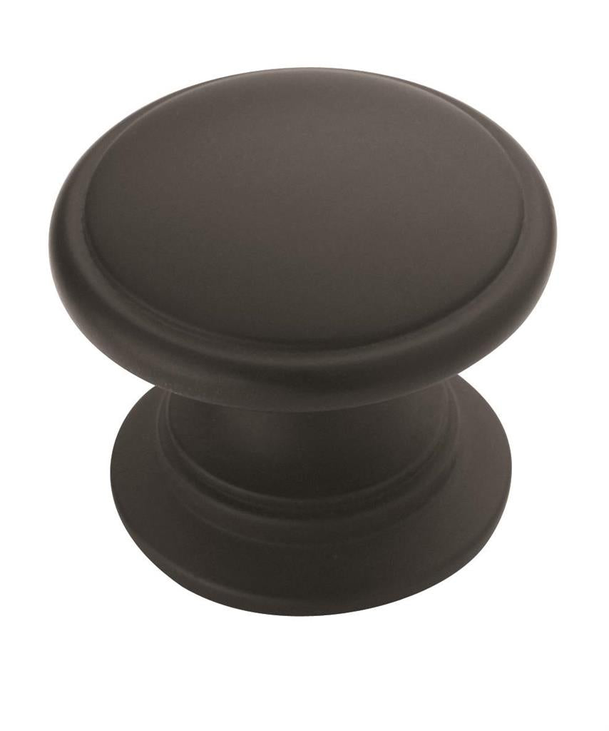 AMEROCK Ravino 1-1/4" Diameter Cabinet Knob in Flat Black