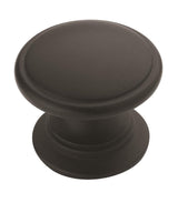 AMEROCK Ravino 1-1/4" Diameter Cabinet Knob in Flat Black