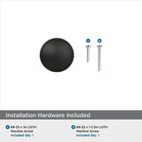 AMEROCK Ravino 1-1/4" Diameter Cabinet Knob in Flat Black