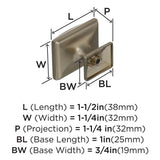 AMEROCK Candler Rectangle Cabinet Knob in Golden Champagne (+2 Sizes)