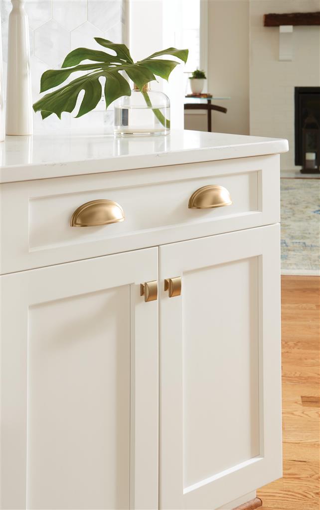 AMEROCK Candler Rectangle Cabinet Knob in Golden Champagne (+2 Sizes)