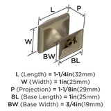AMEROCK Candler Rectangle Cabinet Knob in Golden Champagne (+2 Sizes)