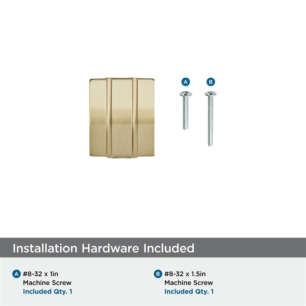 AMEROCK Davenport Rectangle Cabinet Knob in Champagne Bronze (+2 Sizes)
