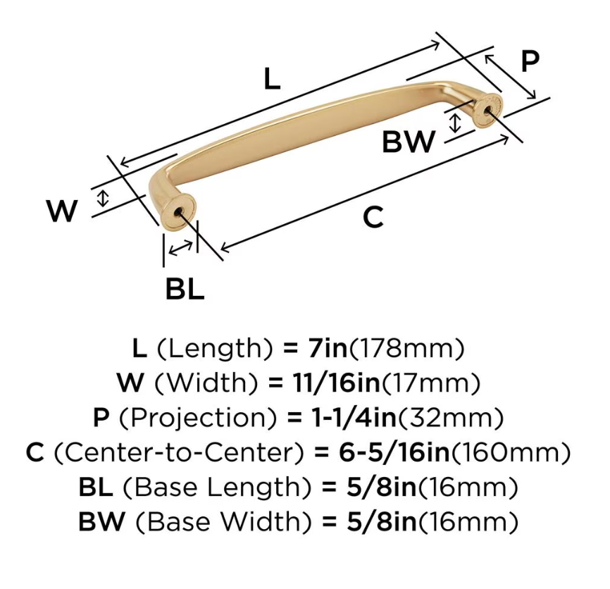 AMEROCK Kane Handle Pulls in Champagne Bronze (+8 Sizes)