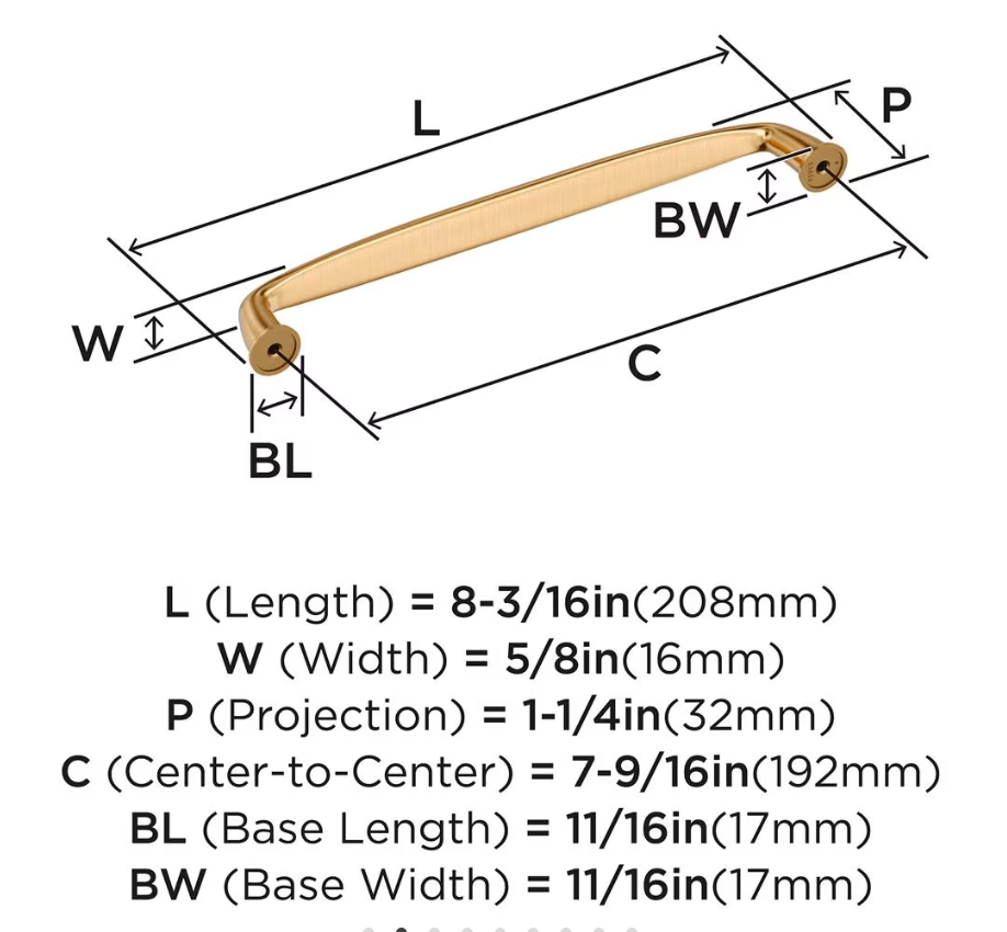 AMEROCK Kane Handle Pulls in Champagne Bronze (+8 Sizes)