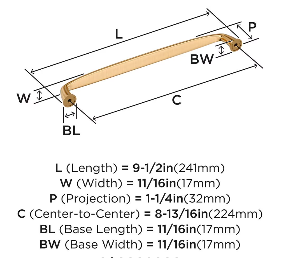AMEROCK Kane Handle Pulls in Champagne Bronze (+8 Sizes)