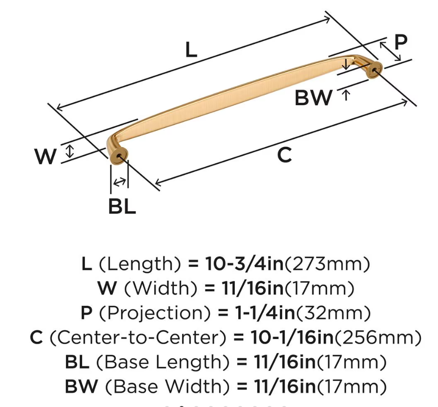 AMEROCK Kane Handle Pulls in Champagne Bronze (+8 Sizes)