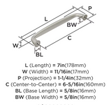 AMEROCK Kane Handle Pulls in Satin Nickel (+8 Sizes)