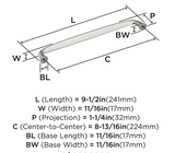AMEROCK Kane Handle Pulls in Satin Nickel (+8 Sizes)