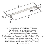 AMEROCK Kane Handle Pulls in Satin Nickel (+8 Sizes)