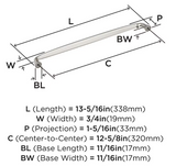 AMEROCK Kane Handle Pulls in Satin Nickel (+8 Sizes)