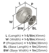 AMEROCK Kane Round Cabinet Knob in Satin Nickel (+2 Sizes)