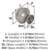 AMEROCK Kane Round Cabinet Knob in Satin Nickel (+2 Sizes)