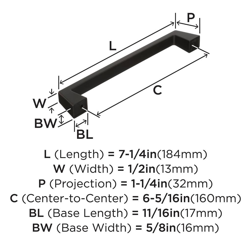 AMEROCK Blackrock Handle Cabinet Pull in Oil Rubbed Bronze (+7 Sizes)