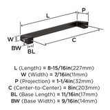 AMEROCK Blackrock Handle Cabinet Pull in Oil Rubbed Bronze (+7 Sizes)