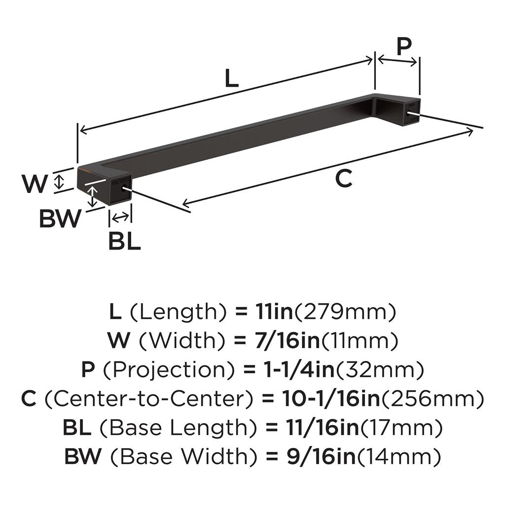 AMEROCK Blackrock Handle Cabinet Pull in Oil Rubbed Bronze (+7 Sizes)
