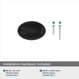 AMEROCK Vaile 1-3/8" Length Oval Cabinet Knob in Flat Black