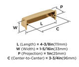 AMEROCK Kane 3-3/4" Centers Cup Pull in Champagne Bronze