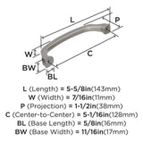 323-C AMEROCK Revitalize 5-1/16" Center to Center Handle Cabinet Pull - Satin Nickel  BP55346G10 Specs