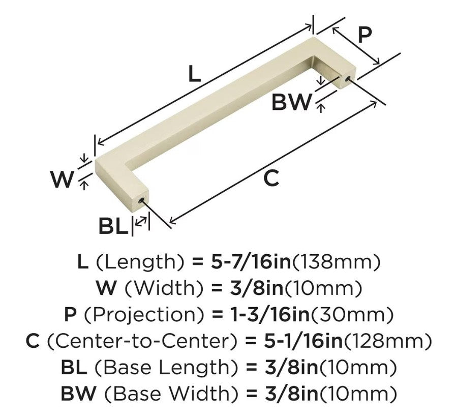 AMEROCK Monument Square Handle Pulls in Golden Champagne (+8 Sizes)