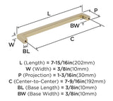 AMEROCK Monument Square Handle Pulls in Golden Champagne (+8 Sizes)