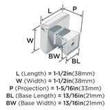 AMEROCK Blackrock Square Cabinet Knob in Polished Chrome (+2 Sizes)