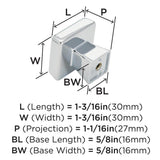 AMEROCK Blackrock Square Cabinet Knob in Polished Chrome (+2 Sizes)