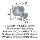 AMEROCK Vaile 1-3/8" Length Oval Cabinet Knob in Polished Chrome