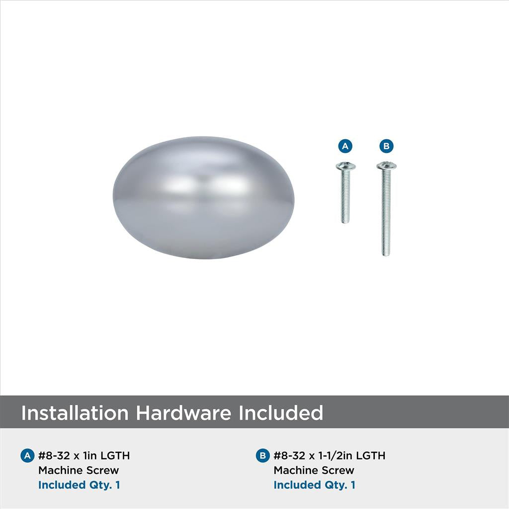 AMEROCK Vaile 1-3/8" Length Oval Cabinet Knob in Polished Chrome