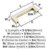 AMEROCK Monument Square Handle Pulls in Golden Champagne (+8 Sizes)