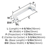 AMEROCK Blackrock Handle Cabinet Pull in Polished Chrome (+7 Sizes)