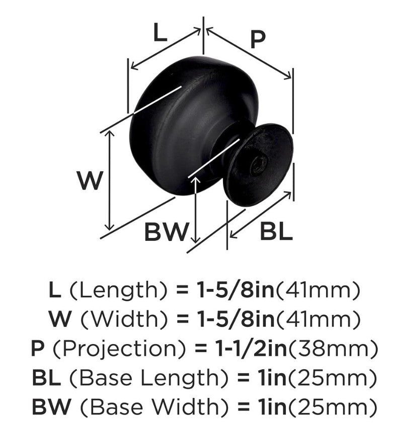 AMEROCK Kane Round Cabinet Knob in Black Bronze