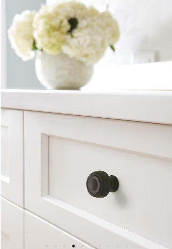 AMEROCK Kane Round Cabinet Knob in Black Bronze