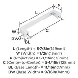 AMEROCK Blackrock Handle Cabinet Pull in Polished Chrome (+7 Sizes)