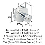 AMEROCK Blackrock Round Cabinet Knob in Polished Chrome (+2 Sizes)