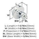 AMEROCK Blackrock Round Cabinet Knob in Polished Chrome (+2 Sizes)