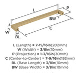 AMEROCK Monument Square Handle Pulls in Champagne Bronze (+8 Sizes)