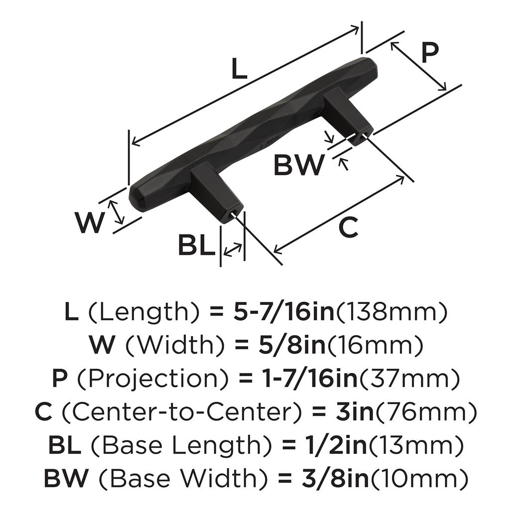 AMEROCK St. Vincent Geometric Bar Pulls in Black Bronze (+6 Sizes)