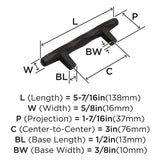 AMEROCK St. Vincent Geometric Bar Pulls in Black Bronze (+6 Sizes)