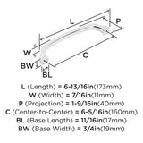426-D AMEROCK Revitalize 6-5/16" Center to Center Handle Cabinet Pull - Polished Chrome BP5534726 Specs
