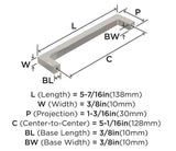 AMEROCK Monument Square Handle Pulls in Polished Nickel (+8 Sizes)