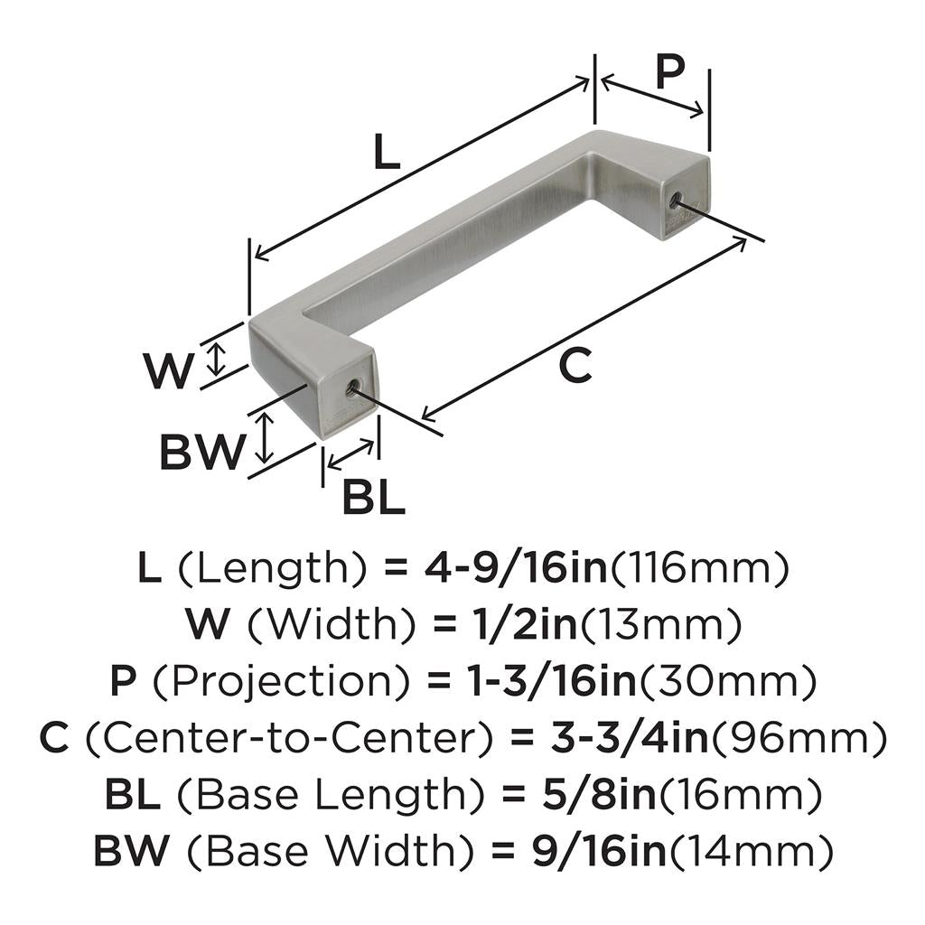AMEROCK Blackrock Handle Pull in Satin Nickel (+7 Sizes)