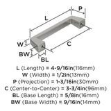 AMEROCK Blackrock Handle Pull in Satin Nickel (+7 Sizes)