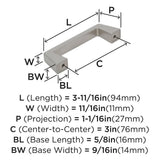 AMEROCK Blackrock Handle Pull in Satin Nickel (+7 Sizes)