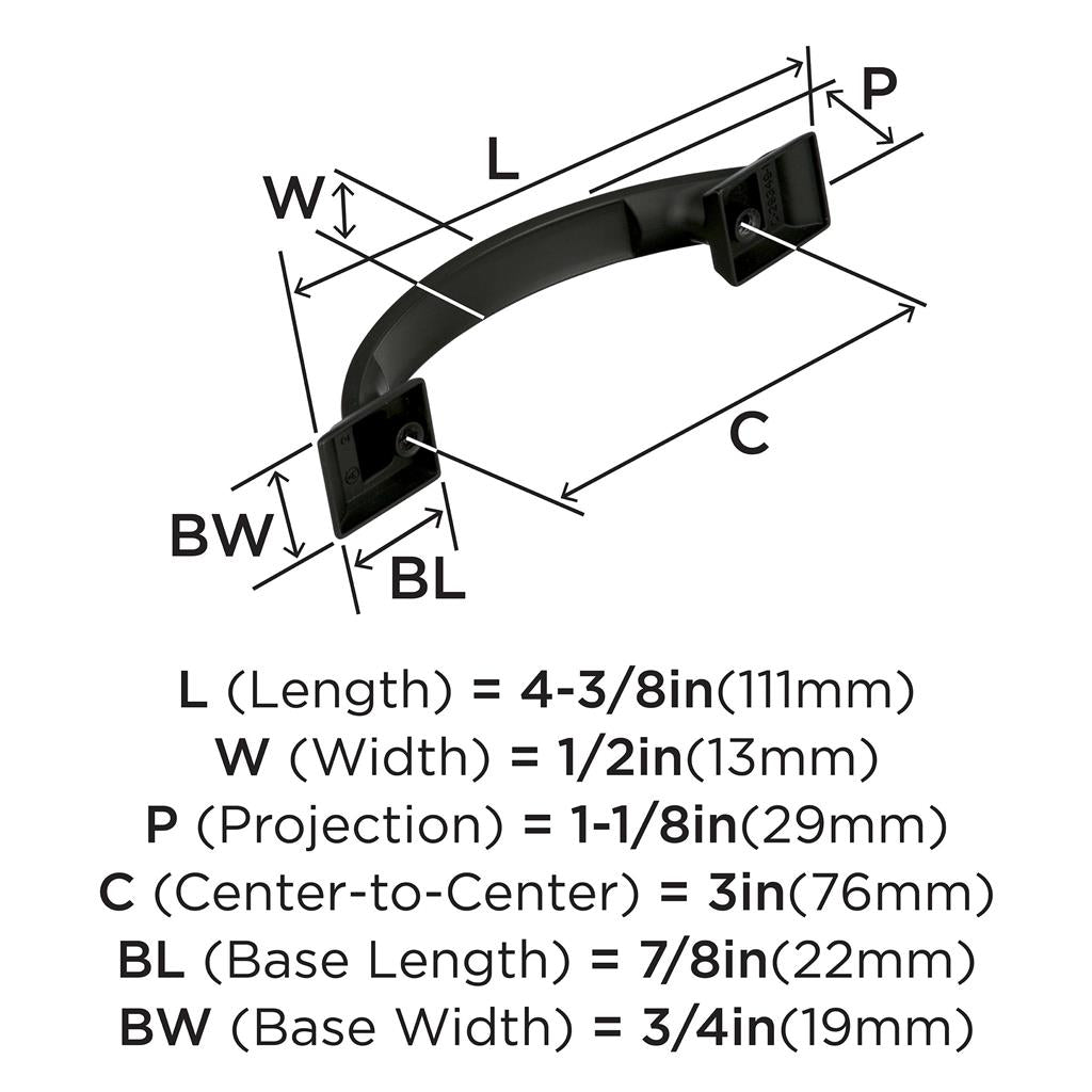 AMEROCK Candler Handle Cabinet Pull in Black Bronze (+8 Sizes)