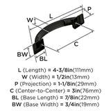 AMEROCK Candler Handle Cabinet Pull in Black Bronze (+8 Sizes)