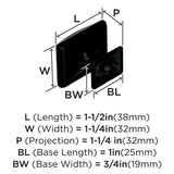 AMEROCK Candler Rectangle Cabinet Knob in Black Bronze (+2 Sizes)