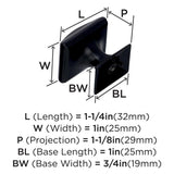 AMEROCK Candler Rectangle Cabinet Knob in Black Bronze (+2 Sizes)