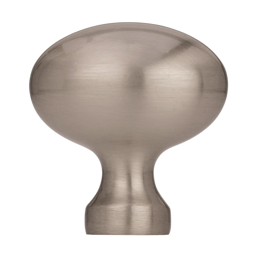 AMEROCK Allison 1-3/8" Oval Cabinet Knob - Satin Nickel BP53014-G10 Sideview